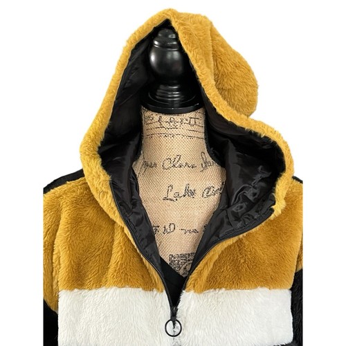 Ellie & Kate Sz S Full Zip Jacket Hooded Fuzzy Cozy Cinch Hem Streetwear - Picture 3 of 11