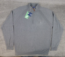 FootJoy Golf Sweater Pullover Long Sleeve 1/4 Zip Grey Wool Ribbed LOGO NWT LG