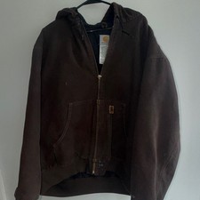 Carhartt Hooded Lined Full Zip Work Jacket Br...