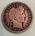 1909-P 10C BARBER SILVER DIME