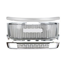 Fits Gmc Sierra 2500 Hd3500 Hd Denali 2011-2014 Front Upper Lower Grille Chrome Fits Gmc Sierra 2500 Hd3500 Hd Denali 2011-2014 Front Upper Lower Grille Chrome