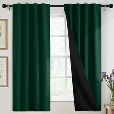 100 Blackout Curtains Bedroom,63 Inch Curtains Living Room Rod Pocket Back