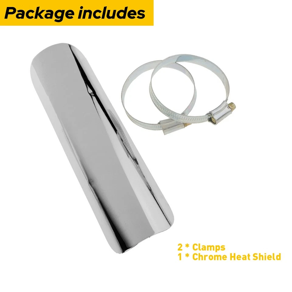 Silenciador universal Exhat plateado tubo de calor cubierta protector talón motocicleta Foto 3 de 4