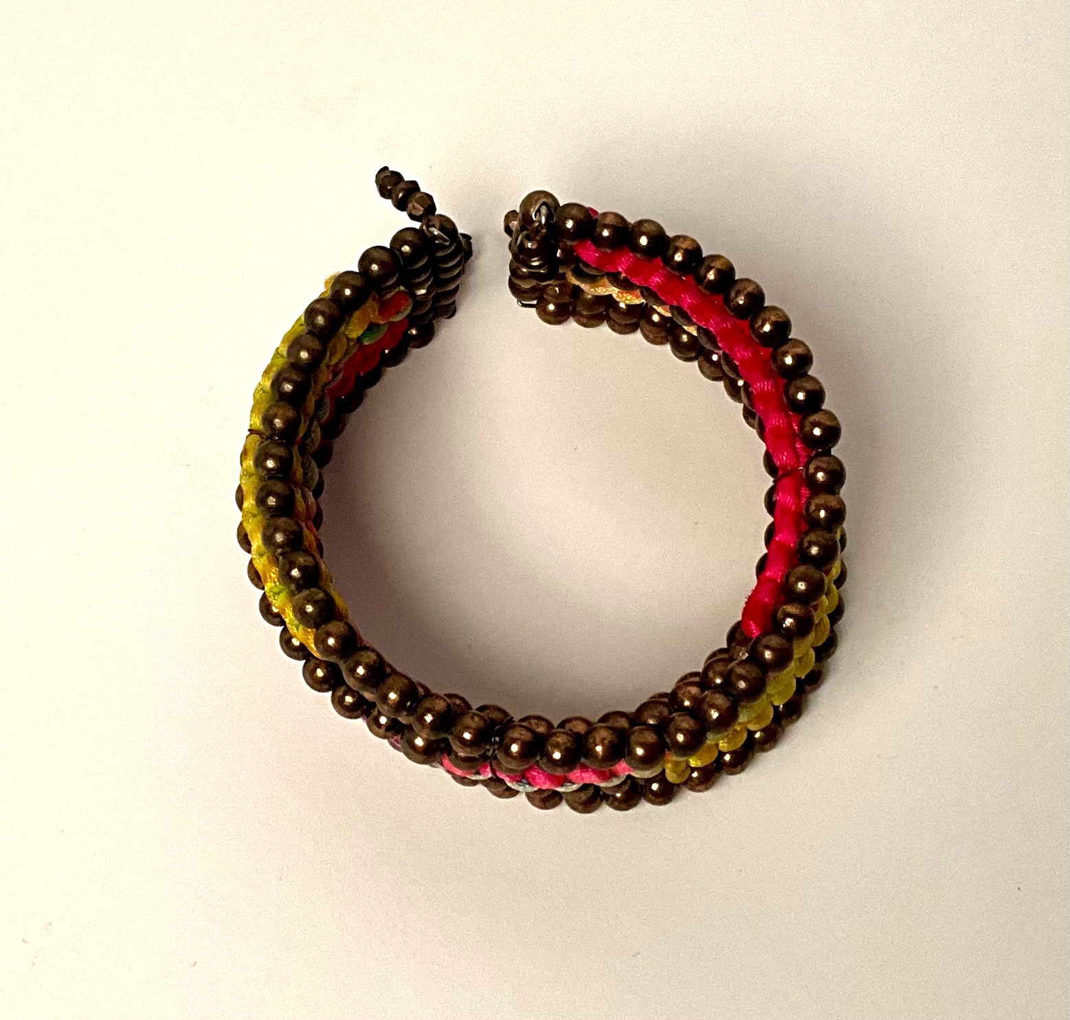 Memory Wire Bangle Cuff Bracelet Multilayered Bea… - image 8