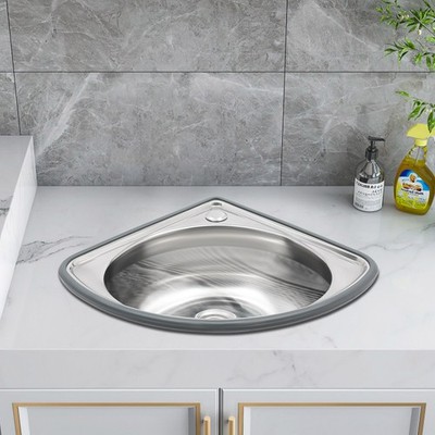 Stainless Steel Triangle Corner Basin Thick Small Sink Wall Mounted Single Bowl