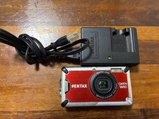 PENTAX Optio W80 Waterproof Red Camera Tested with Charger Compact Digital