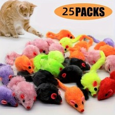 25PCS Plush Mouse Cat Toys   Interactive Mice for Cats