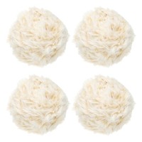 35Yds Kunstfellgarn 4 SträNge 50G 0,4Zollod Yarn Flauschiges Garn, Blumenbeige