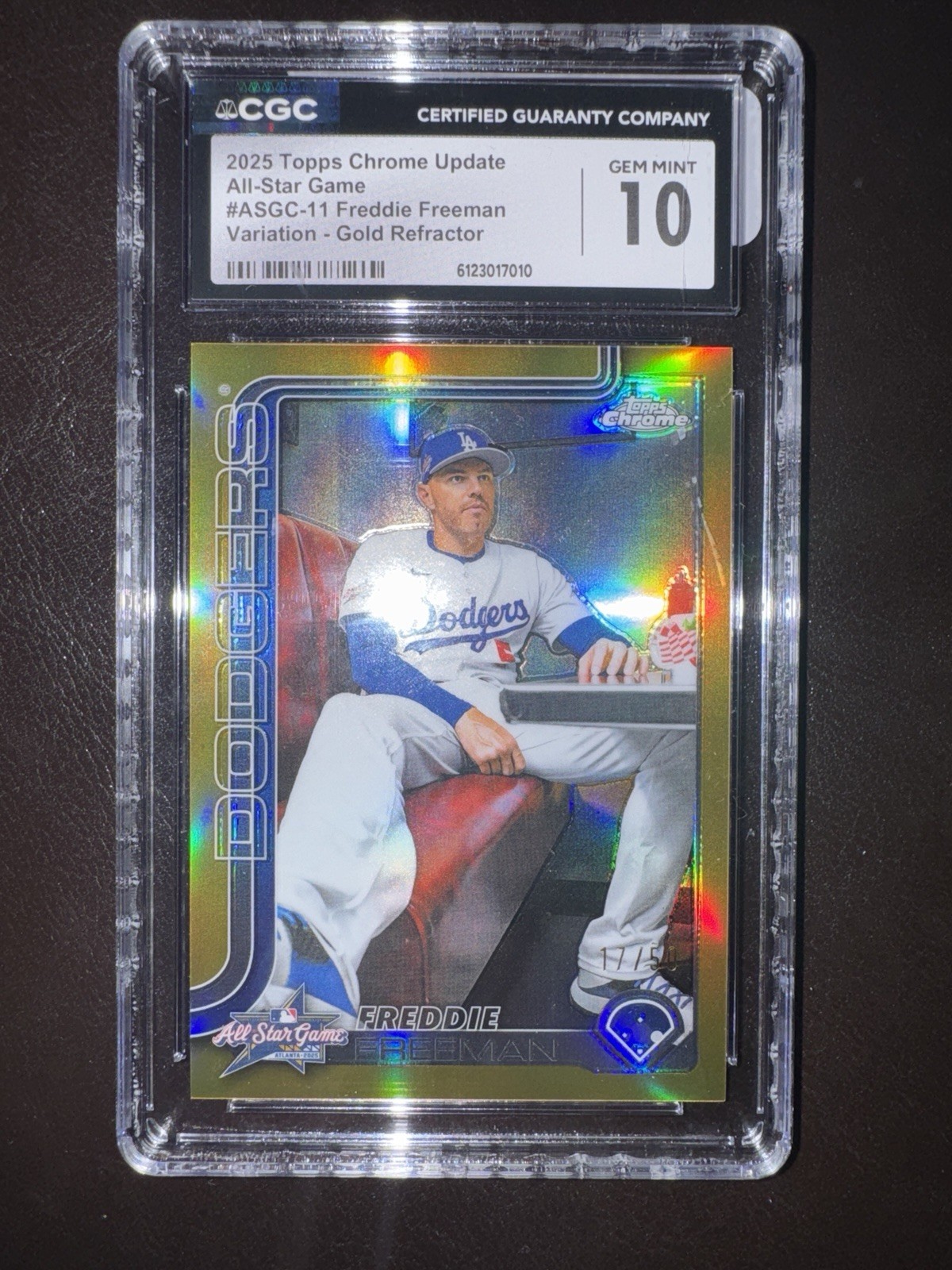 2025 Topps Chrome Gold Refractor Freddie Freeman /50 CGC 10 GEM Numbered