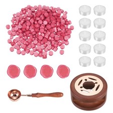 Wax Seal Kit, 300 Wax Beads, Candles, Rouge Pink
