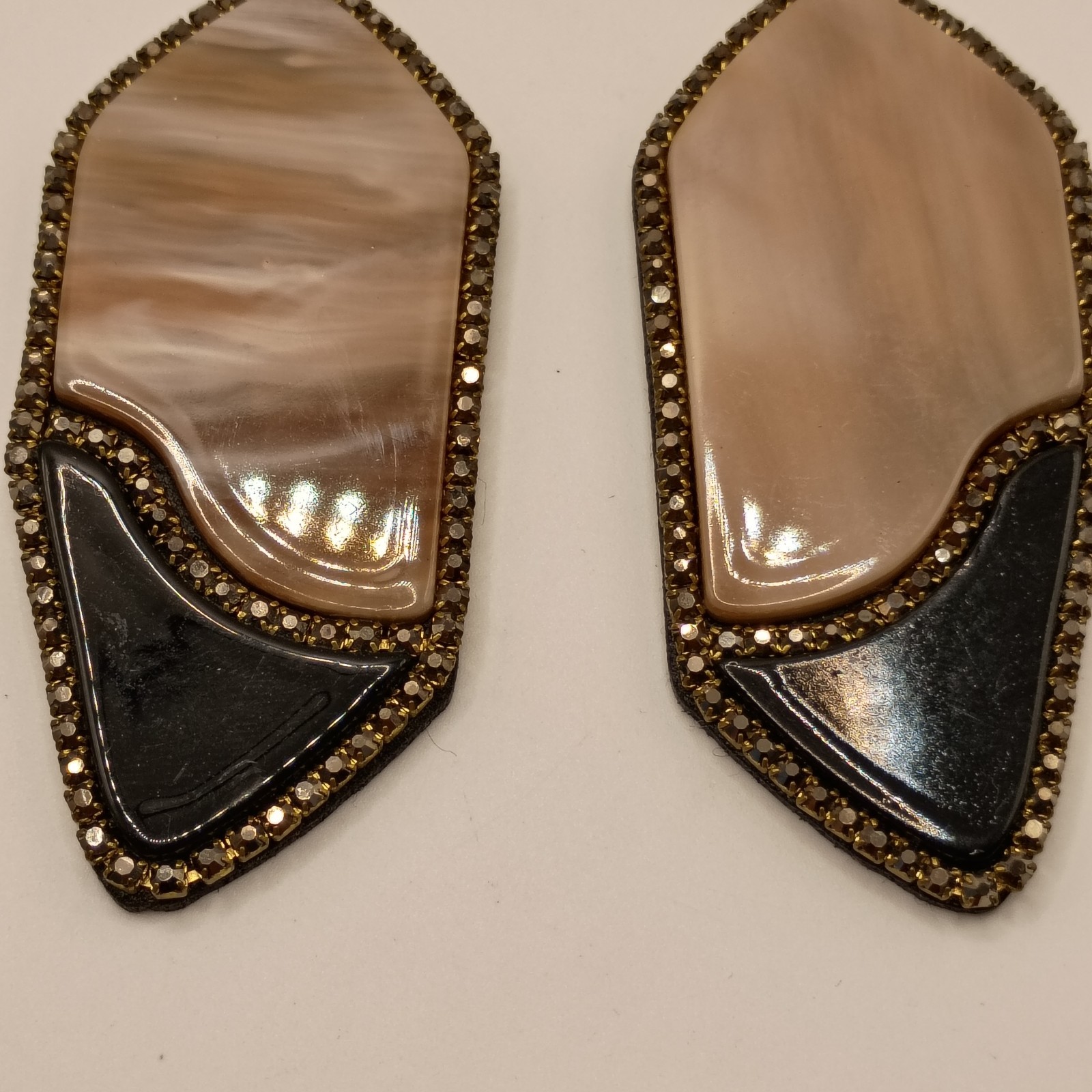 Modern Geometric Statement Drop Earrings Metallic… - image 3