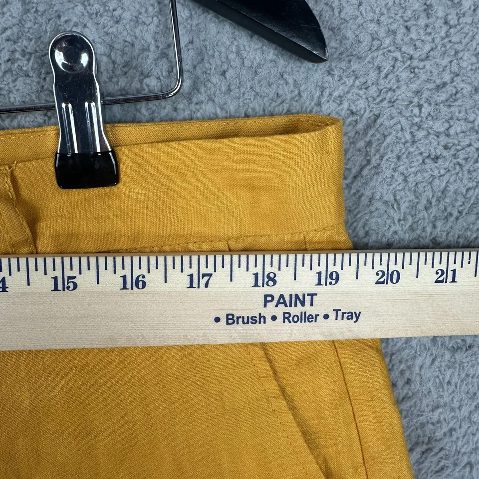 Tasso Elba Shorts Mens 36 Yellow Linen Flat Front Casual Summer Lightweight Men - Image 2 of 4