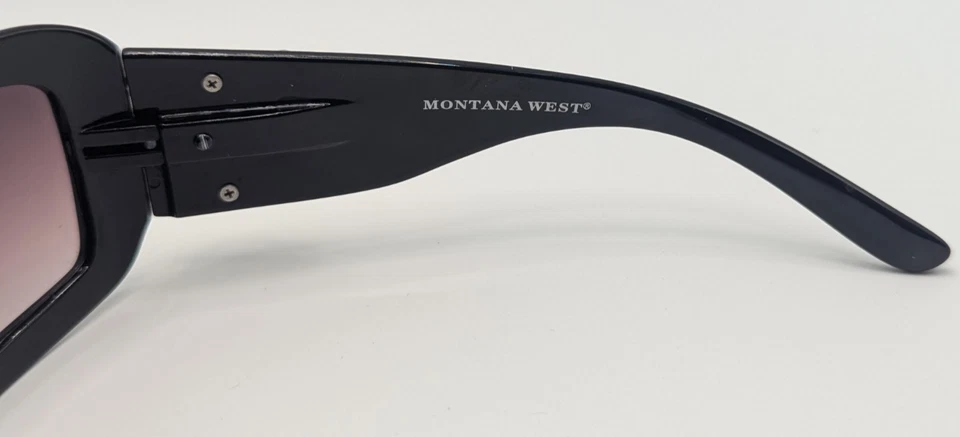 Gafas de sol Montana West SGS-001 negras con estrás occidentales lentes púrpuras de gran tamaño Foto 4 de 4