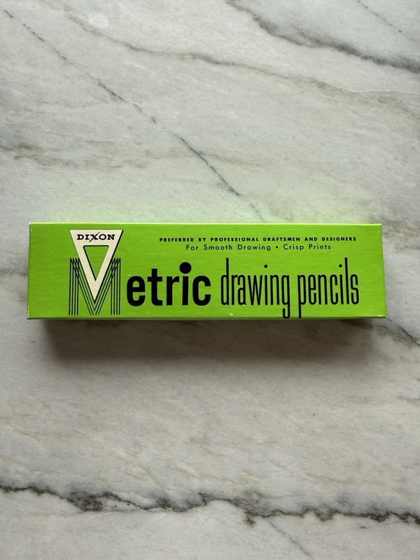 Dixon Metric Drawing Pencils (6) 1910 3H New Old Stock Not Sharpened