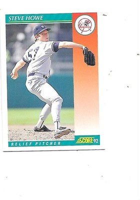 Steve Howe 1992 Score Baseball Card #275 New York Yankees