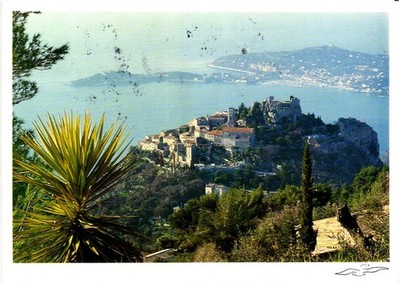 Postcard posted w/stamp Eze Cap Ferret far away in the distance.
