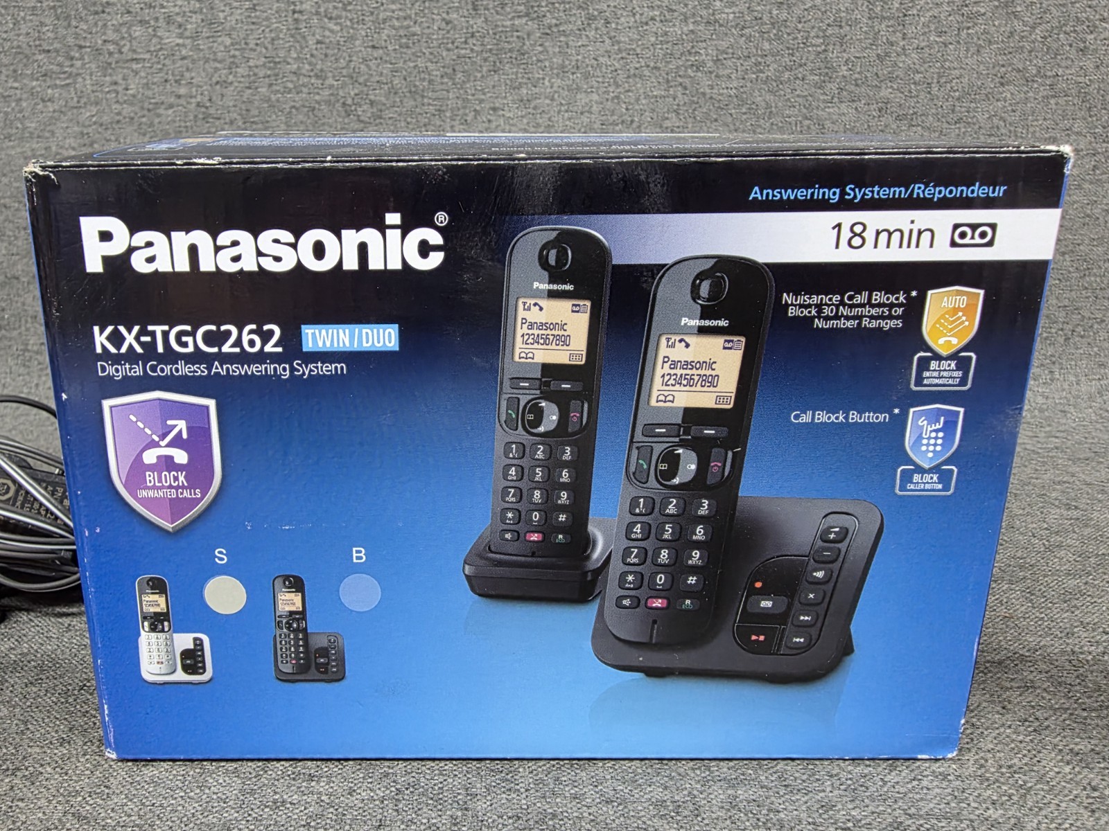 Panasonic KX-TGC262EB Digital Cordless Phone with Nuisance Call Block