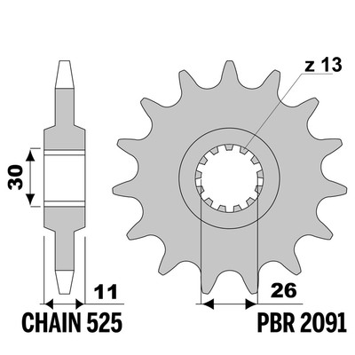YAMAHA NIKEN GT (MXT850D) 900 2020-2024 vorne ritzel PBR Tonhöhe 525 16 Zähne