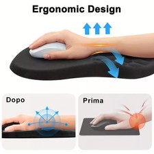BRILA Cuscino ergonomico per poggiapolsi per mouse, in memory foam, per computer, laptop, lavoro in ufficio, giochi su PC, design con fori per massaggi, allevia il dolore al polso (farfalle