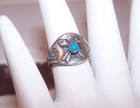 BELL TRADING POST Native American Sterling Silver Turquoise Crossed Arrows Ring — photo 2