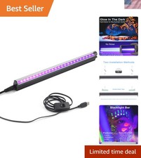 Led Black Light Bar, 10W 1ft USB Portable T5 UV Blacklight Tube Glow in The D...