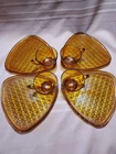 Vintage Anchor Hocking DAISY & BUTTON Amber Cup & Plate Party Set 4 Holiday BOX