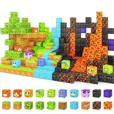 Dinosaur Toys Magnetic Blocks - Build Mine Magnet World Dinosaur Adventure Se...