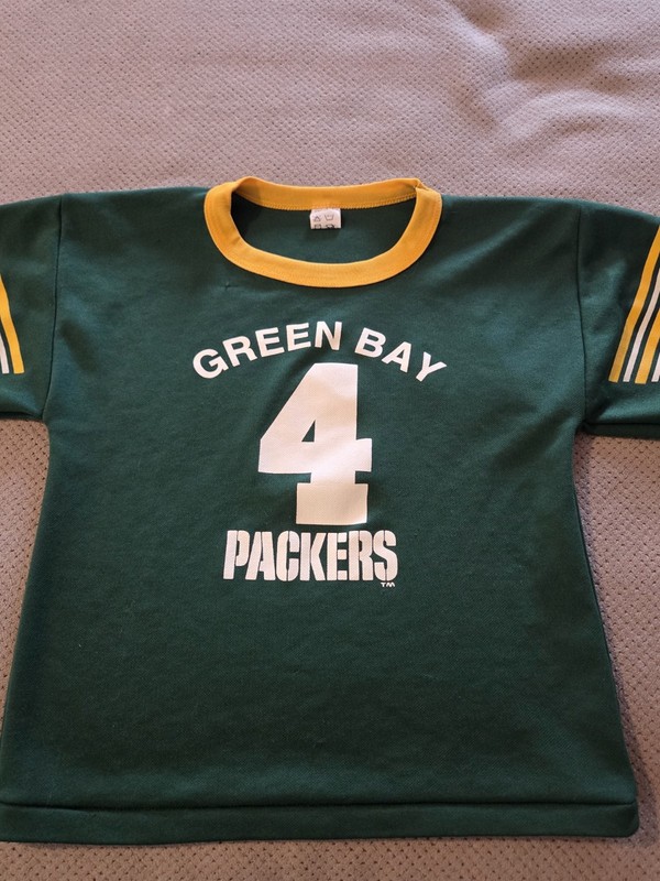 Vintage Brett Favre Green Bay Packers Jersey Kids Medium Green #4 NFL Hutch
