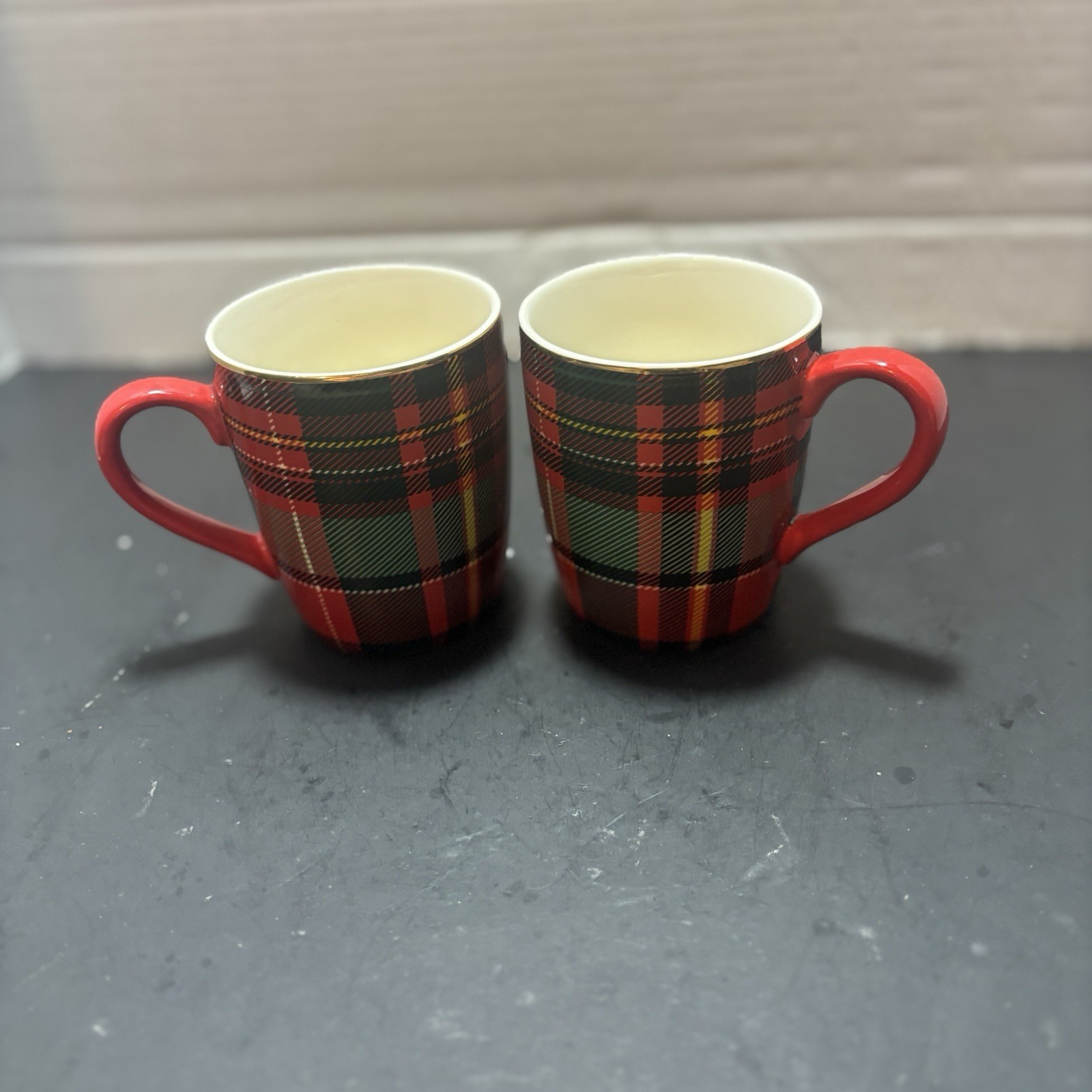 Robert Stanley Tartan Plaid Coffee Tea Mug Red Home Collection  