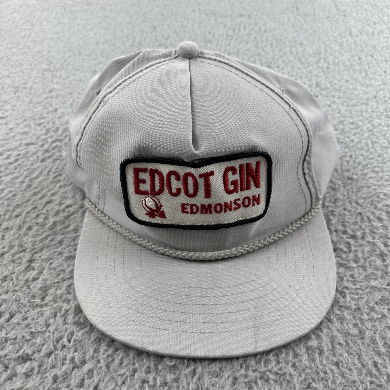 Vintage Youngan Gray Adjustable Cotton Gin Snapback Cap EDCOT EDMONSON