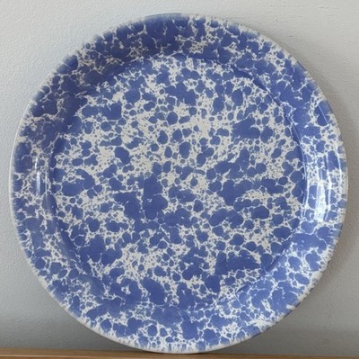 Bennington Potters Morning Glory Blue Sponged Classic Dinner Plate 10.5'' 1669 YA
