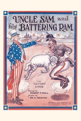 Vintage Journal Sheet Music for Uncel Sam and His Battering Ram by Found Image P