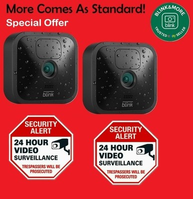 2 x Blink Gen 3 Outdoor wasserdichte Add-On Wireless HD Überwachungskameras & 2 CCTV+