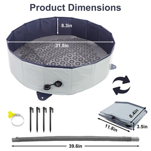 Portable Shower Pan with Drain Hose, Foldable Dog Pet Bath Pool, Camping Show... - Bild 2 von 9