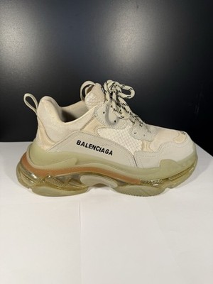 Balenciaga Triple S Beige Cream Clear Sole Sneakers EU40 US9.5