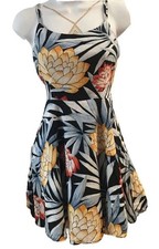 Forever 21 Dress Small Womens Floral Sleeveless Open-Back Fit and Flare
