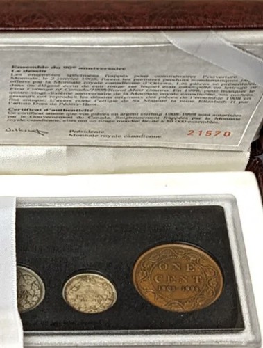 1908-1998 Canada 90th Anniversary 5 Coin Set Antique Finish - OGP COA - Bild 3 von 7