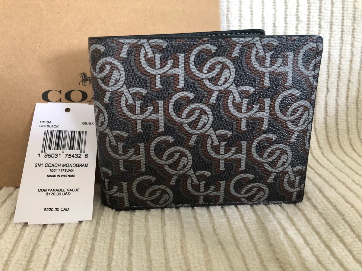 Black and Monogram Classic Coach Mini Wallet FREE