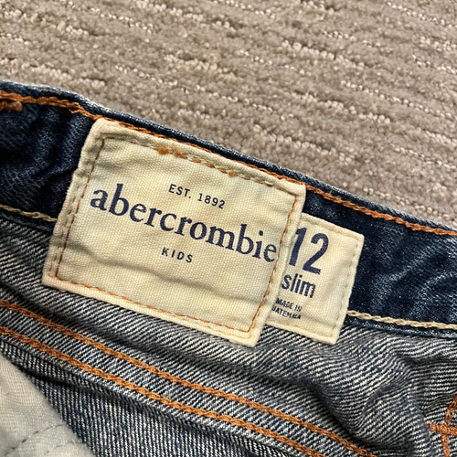 Abercrombie Jeans Girls 12 Slim Baxter Low Rise Bootcut Medium Wash Distressed - Picture 3 of 17