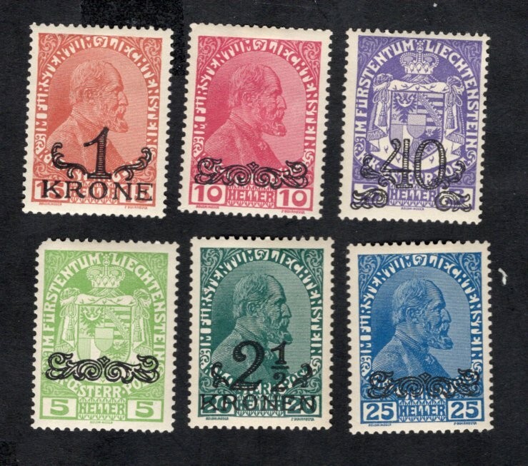 Liechtenstein  1920 stamps Mi#11-16 START10%ONLY MH  CV=72$