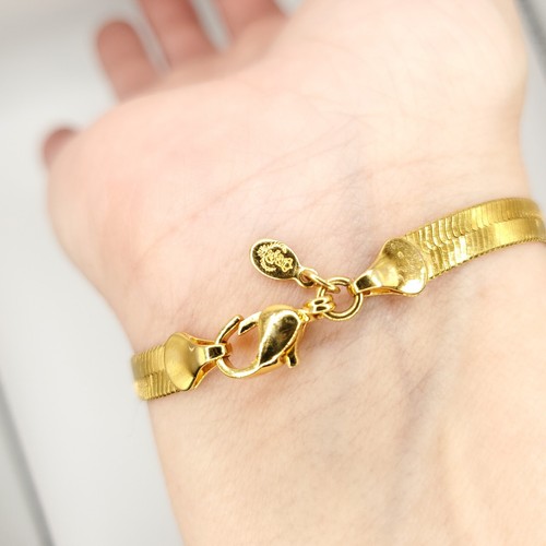 Premier Design Gold Tone Herringbone Bracelet Estate Classic Stacking Mob Wife - Picture 4 of 13