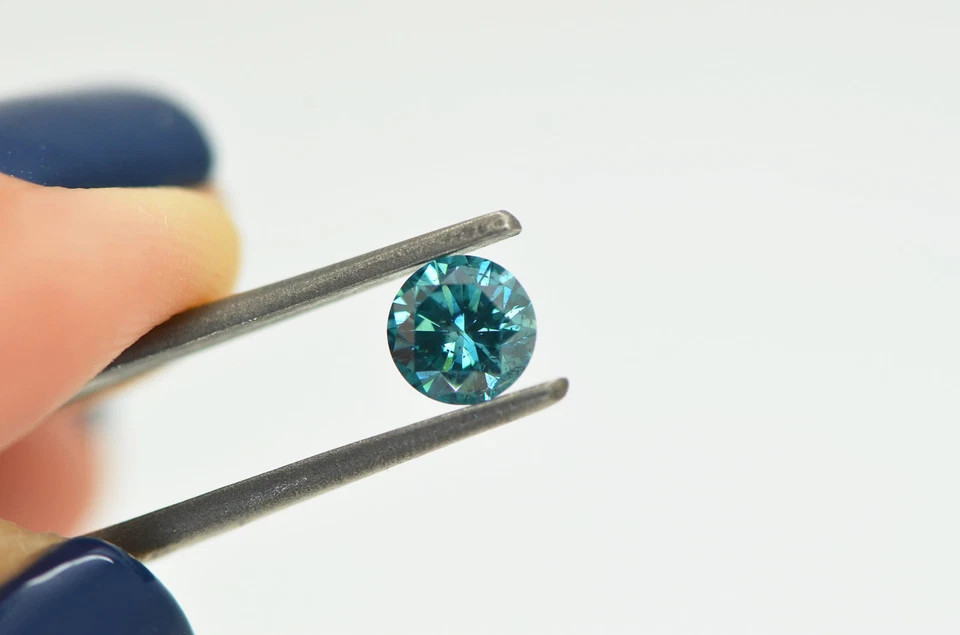 Loose Blue Diamond Fancy Color Round Shaped 0.56 Carat SI1 Real Natural Enhanced - Image 4 of 4