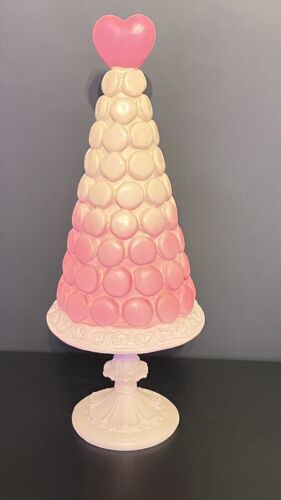 18 in Diamonds Pink Ombré Artificial Macaron Tree with Heart Topper NEW & Rare