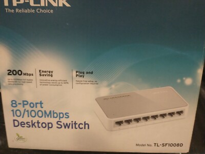 TP-Link 8 Port Fast Ethernet Switch | Desktop Ethernet Splitter used  neat&clean