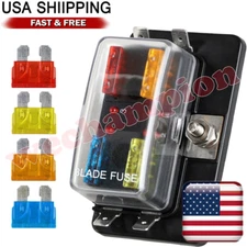 4Way 12-24V Auto Car Power Distribution Blade Fuse Holder Box Block Panel Board