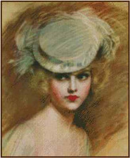 Victorian Lady with Green Hat Counted Cross Stitch Chart  No.30-113