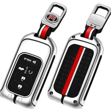 Honda Key Fob Cover Case With Keychain, Metal For Accord, Civic, CRV, Pilot,...