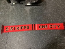 MLS Atlanta United Scarf by Ruffneck Scarves "5 Stripes One City" 60" Black Red