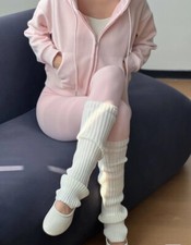 Women Y2K Leg Warmers Ribbed Knitted Harajuku Kawaii Leg Warmers Streetwear