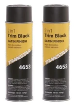 Transtar 4653 2 in 1 Trim Aerosol Satin Black (20 oz) (2 Pack)